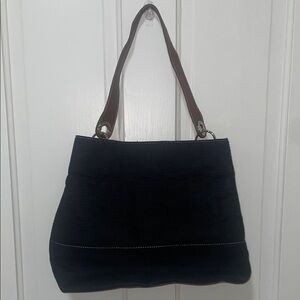 Tommy Hilfiger Black Shoulder Bag with Brown Handles